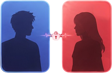 One-on-one private video chat between two people